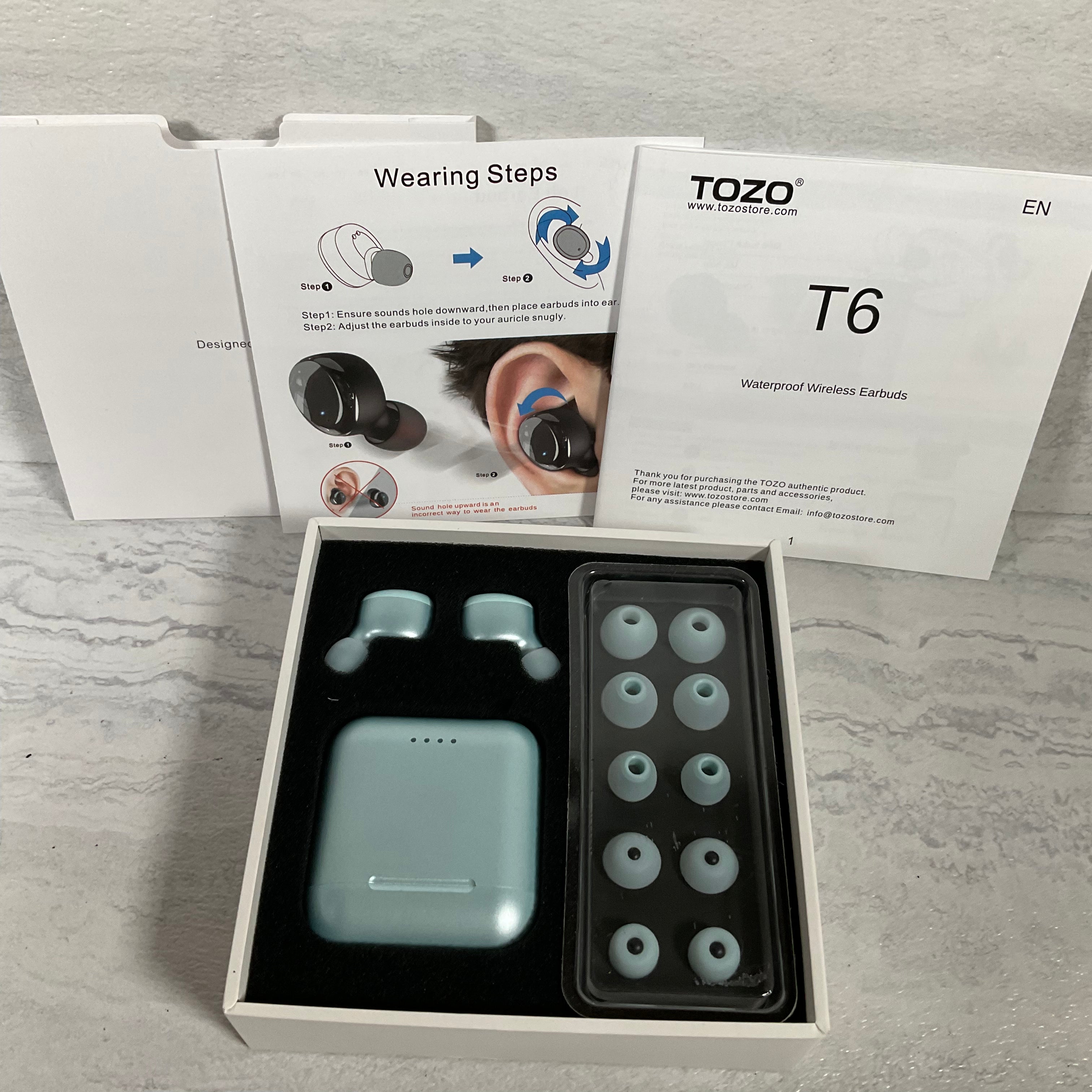 TOZO T6 True Wireless Earbuds Bluetooth Headphones Touch Control (6990888599735)